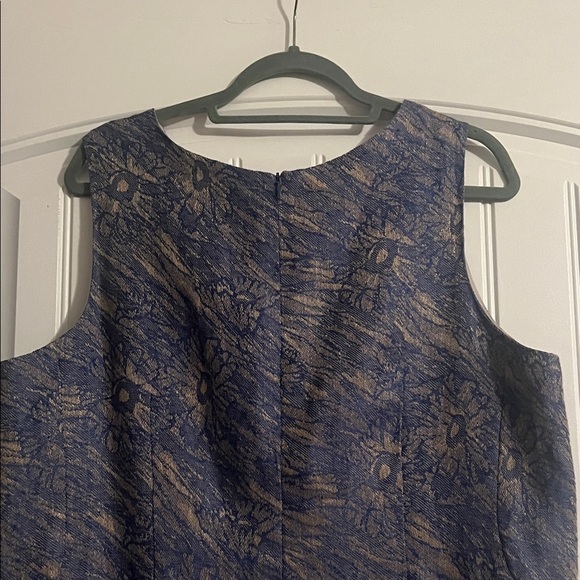 Harve Bernard Elegant Blue linen lace overlay Dress size 18 - Picture 4 of 9